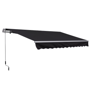 Outsunny Tenda da Sole per Esterno a Bracci con Manovella 3.5x2.5m Grigio