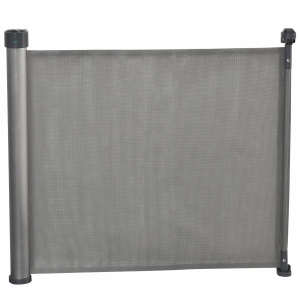 Barrière de sécurité animaux rétractable auto. alu. maille PVC