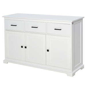 HOMCOM Credenza Shabby Chic Bianca in Legno per Soggiorno o Cucina 136x42.5x86cm