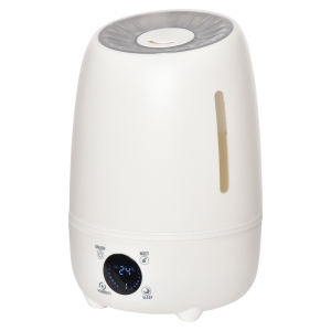 HOMCOM Umidificatore Ultrasuoni da 4.8L per Ambienti Fino a 40㎡, 3 Modalità di vaporizzazione, 8-12 Ore di Durata, Display a LED - Bianco
