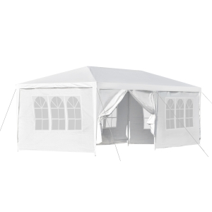 Outsunny Tendone Gazebo 6x3m con Pareti Laterali Rimovibili per Giardino Bianco