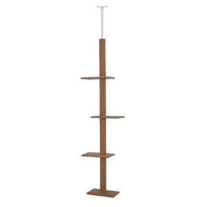 PawHut Albero Tiragraffi per Gatti 228-260 cm con 4 Livelli e Colonna Rivestita in Corda Marrone