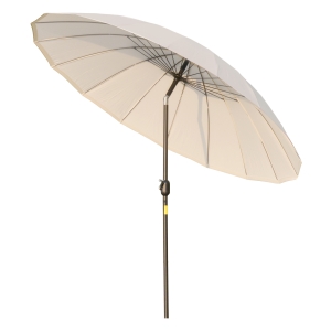 Outsunny Ombrellone da Giardino Inclinabile e con Manovella Ф255cm Bianco Crema