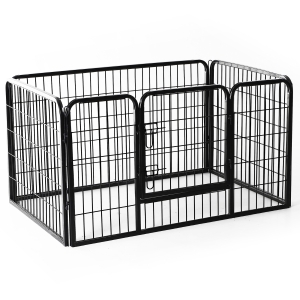 PawHut Enclos pour Chien en acier Noir 125 x 80 x 70 cm