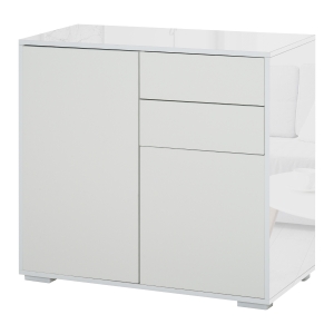 HOMCOM Mobiletto Armadietto Multiuso con Apertura a Pressione - Bianco