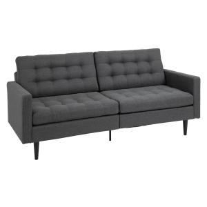 HOMCOM Divano Letto con Schienale Regolabile in Tessuto Grigio Scuro