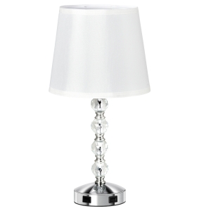 HOMCOM Lampada da Tavolo Moderna con Cristalli e 2 Prese USB Lampada da Scrivania e Abat Jour Comodino
