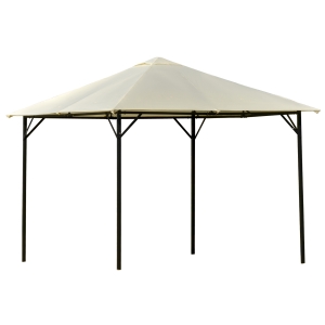 Outsunny Gazebo da Giardino 3x3m in Metallo con Doppio Tettuccio Bianco Crema