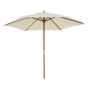 Outsunny Ombrellone da Giardino e Terrazza in Legno Poliestere 2.5x2.3m Beige