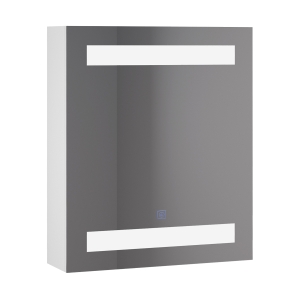 Homcom Armadietto Pensile da Bagno con 1 Anta Specchio e Luci a LED 60 x 50 x 15cm
