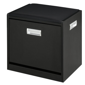 HOMCOM Pouf Portascarpe con Cassetto, Scarpiera Salvaspazio con Seduta Imbottita