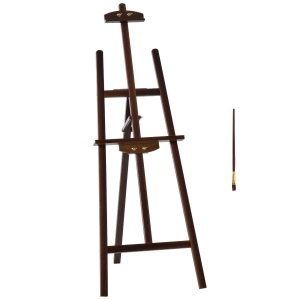 HOMCOM Cavalletto Pittura Studio Professionale Altezza e Inclinazione Regolabili in Legno - Marrone