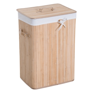 HOMCOM Panier à Linge en Bambou Beige
