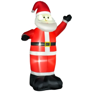 HOMCOM Babbo Natale Gonfiabile Luminoso con Luci LED Decorazione Natalizia Altezza 2.48m