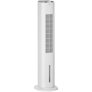 HOMCOM Ventilateur colonne rafraichisseur d'air 2 en 1 Puissance 80 W - oscillant, silencieux - timer, 3 modes, 3 vitesses - télécommande incluse - blanc