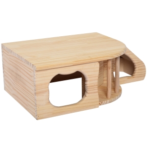 PawHut Casetta Riparo per Roditori e Piccoli Animali in Legno di Abete