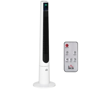 Ventilateur colonne tour oscillant 80 W avec télécommande blanc noir