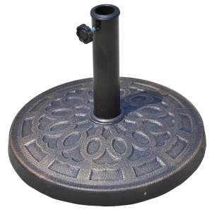 Outsunny Base per Ombrellone Rotonda in Resina, Marrone Φ44x33cm
