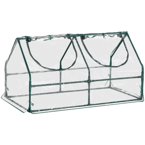 Outsunny kas met raam PVC kas tomatenkas koude kas 120 x 60 x 60 cm transparant