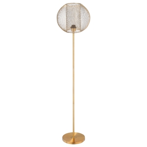 HOMCOM Lampada da Terra Moderna in Metallo con Paralume dal Design Sferico, E27 40W, Ф35x150cm - Oro