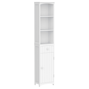 Homcom Meuble colonne de salle de bain moderne 34L x 24l x 170H cm blanc