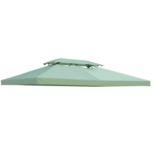 Outsunny Toile de rechange pour pavillon tonnelle tente 3 x 4 m polyester haute densité imperméabilisé 180 g/m² vert