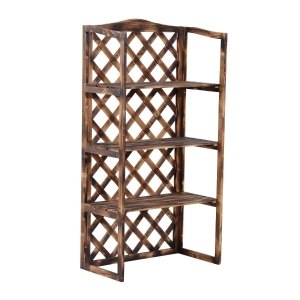 Outsunny Scaffalatura Fioriera per Piante a 3 Ripiani in Legno di Abete, 80x40x150cm