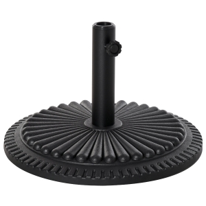 Pied de parasol rond motif rosace Ø 49 cm 15 Kg ciment HDPE noir