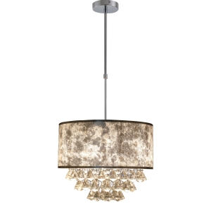 HOMCOM Lampadario in Cristallo Moderno Altezza Regolabile, 44 Pendenti in Vetro