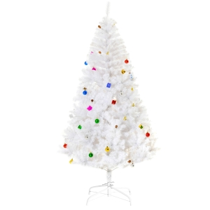 HomCom Albero di Natale 180cm con 930 Rami Addobbato, Bianco