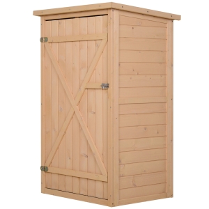 Outsunny Capanno Attrezzi da Esterno in Legno Abete Impermeabile 75x56x115 cm