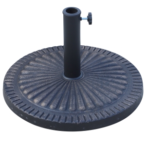 Outsunny Base per Ombrellone Diametro 3,8-4,8cm Motivo Floreale con Manopola Peso 15KG da Giardino Resina 49x32cm