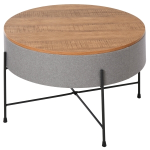 Homcom Tavolino da Caffè Rotondo con Vano contenitore Stile Industriale Φ60x40cm