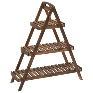 Outsunny Scaffalatura Porta Vasi in Legno di Abete Rosso 3 Ripiani 86x28x100cm