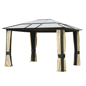 Outsunny Gazebo di Lusso in Alluminio Tendone da Giardino 300x360x265cm