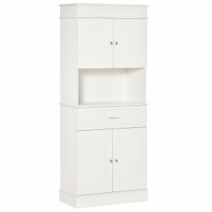 Armoire de cuisine contemporaine multi-rangements blanc gris