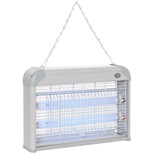 Outsunny Zanzariera Elettrica 20W, Elettroinsetticida da Esterno e Interno con Lampada Antizanzare a LED per 60m²