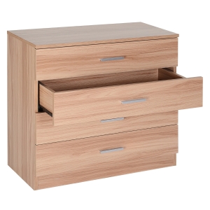 HomCom Cassettiera con 4 Cassetti in Legno, 72x33.5x67cm