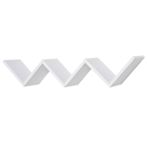 HOMCOM Libreria a Muro Sospesa di Design in Legno Bianco a Forma di V