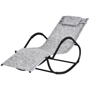 Outsunny Lettino Sedia Sdraio a Dondolo Zero-gravity Grigio