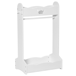 HOMCOM Appendiabiti in legno per Bambini con Ripiani e Ganci Laterali, 63x37x103cm, Bianco