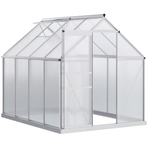 Serre de jardin aluminium polycarbonate lucarne porte coulissante