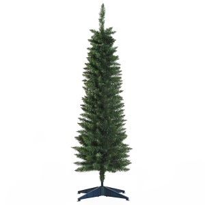 HOMCOM Árbol de Navidad Artificial 150 cm Ignífugo con 294 Puntas de Rama PVC y Soporte de Metal Decoración Navideña para Interiores Fácil de Montar Verde