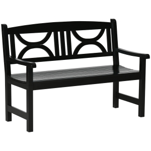 Banc de jardin 2 places style colonial peuplier noir