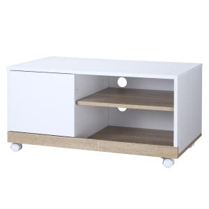HOMCOM Carrello Porta TV con 1 Anta e Vani Aperti, Mobile per TV fino 42''