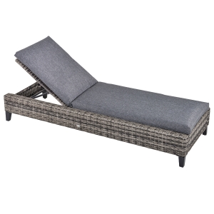 Bain de soleil inclinable grand confort en résine avec matelas