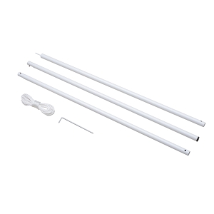 Outsunny Awning Sail Shade Sun Canopy Pole Kit 3m Long Adjustable Pole With Rope Metal