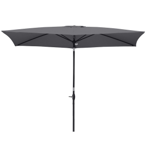 Parasol inclinable de jardin dim. 3L x 2l x 2,48H cm alu. polyester gris
