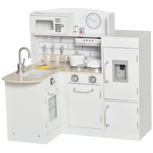 HOMCOM Cucina Giocattolo per Bambini in Legno Età 3+ - Bianco