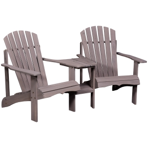 Fauteuils de jardin Adirondack avec table basse sapin gris